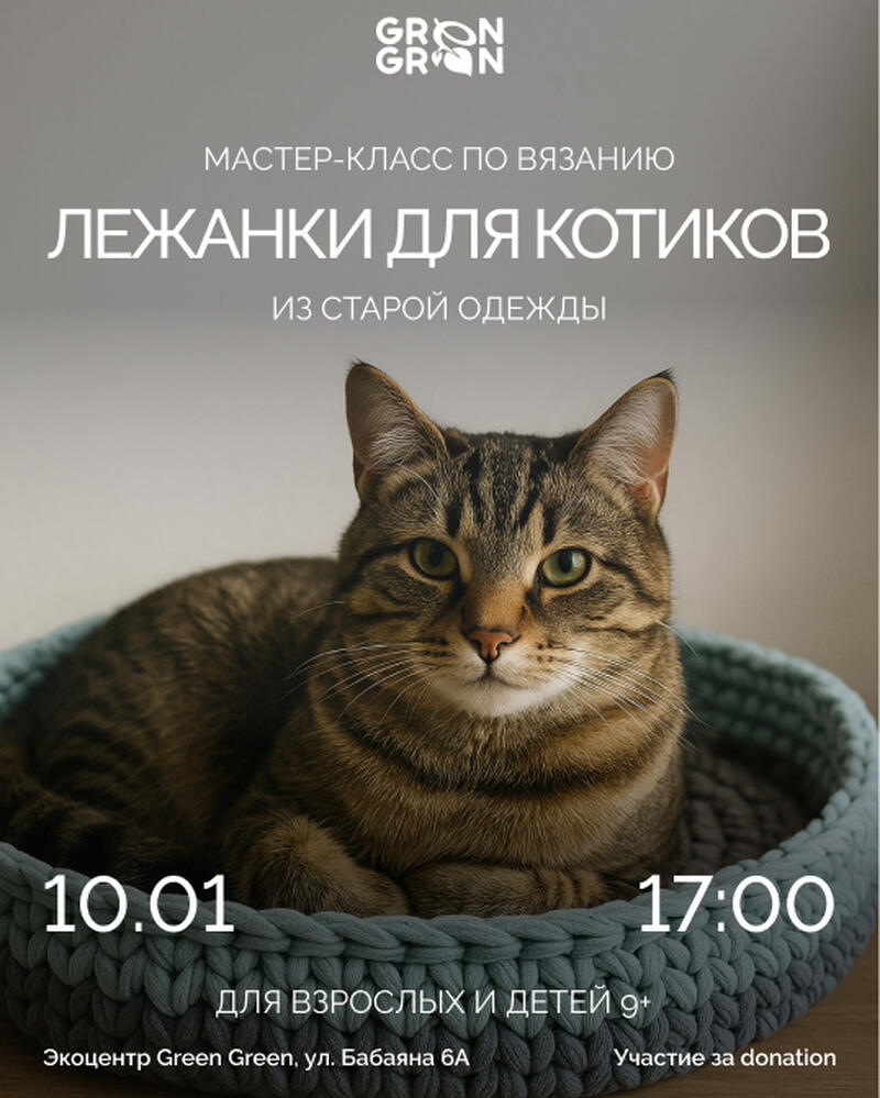 Мастер-класс по вязанию. Лежанки для котиков